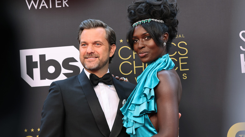 Joshua Jackson and Jodie Turner-Smith pose at the Critics' Choice Awards