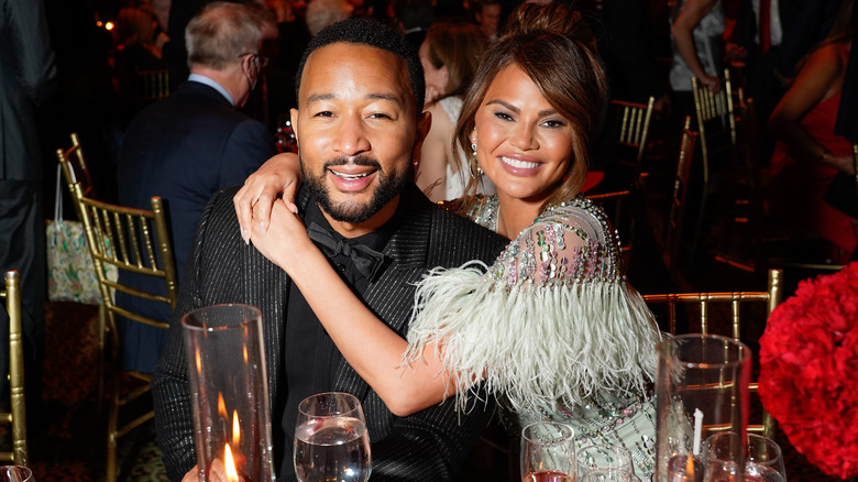 Chrissy Teigen and John Legend smiling