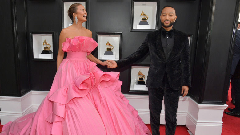 Chrissy Teigen and John Legend smiling