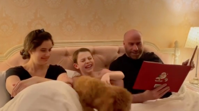 John Travolta reads to his kids 