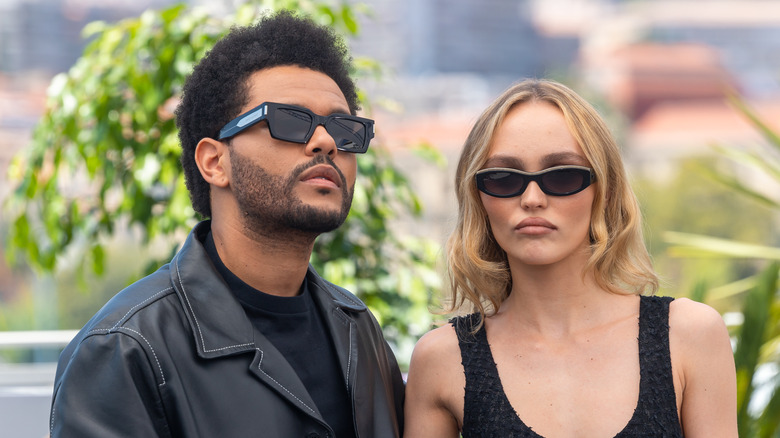 Lily-Rose Depp and The Weeknd promote glasses