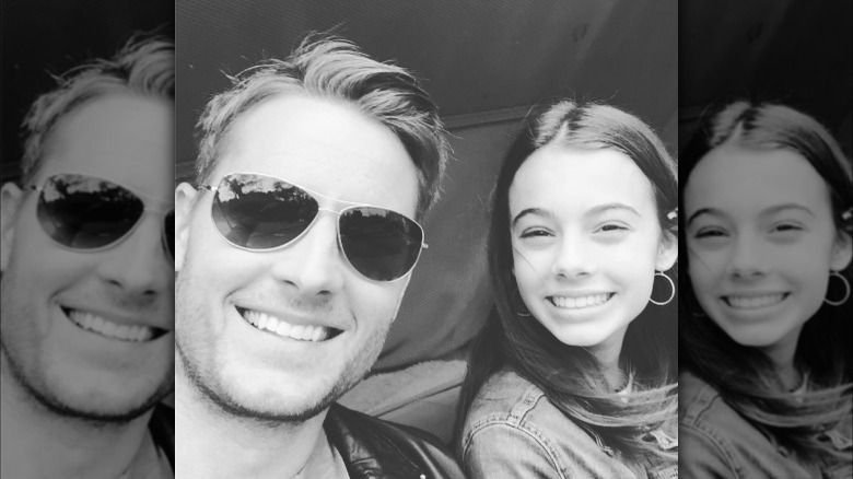 Justin Hartley and his daughter, Isabella 