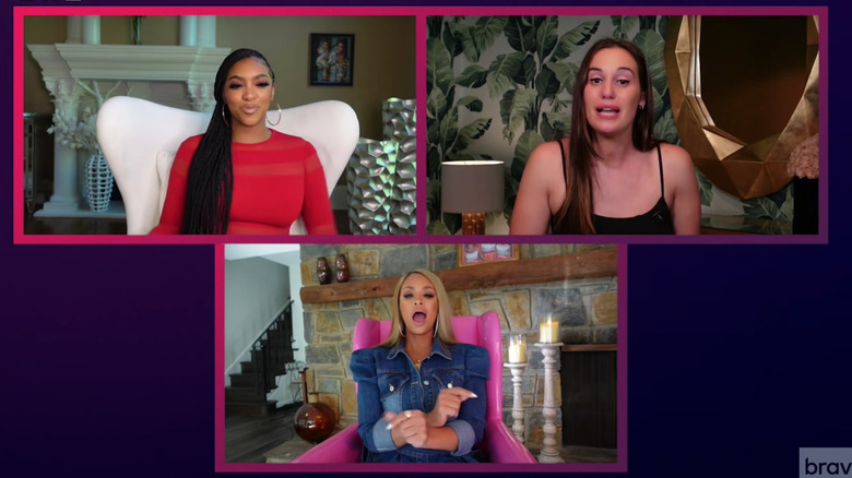 Gizelle Bryant, Porsha Williams, and Hannah Berner on Bravo's "Chat Room" in 2021