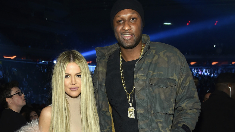 Khloe Kardashian and Lamar Odom posing together in 2016