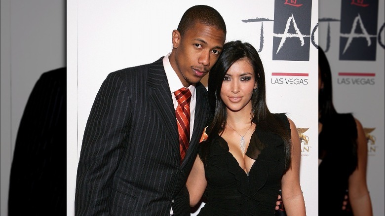 Kim Kardashian and Nick Cannon on the red carpet