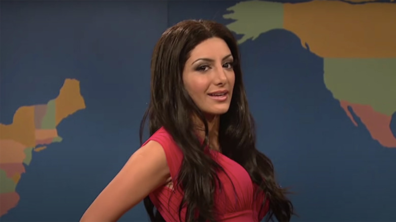 Nasim Pedrad playing Kim Kardashian on Saturday Night Live