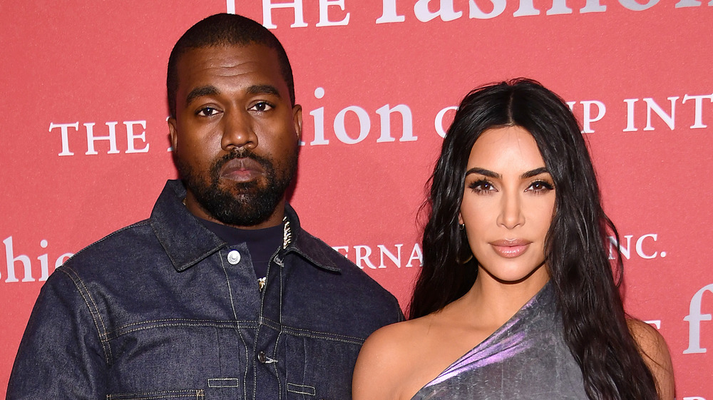 Kim Kardashian and Kanye West on the red carpet