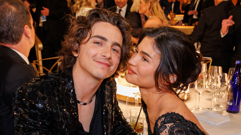 Kylie Jenner Timothée Chalamet smiling