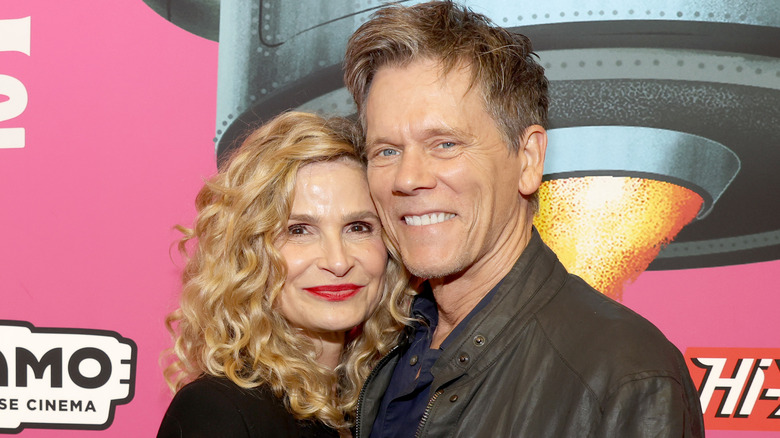 Kyra Sedgwick and Kevin Bacon smile 