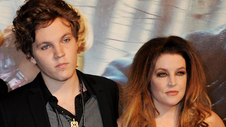 Benjamin Keough, Lisa Marie Presley posing