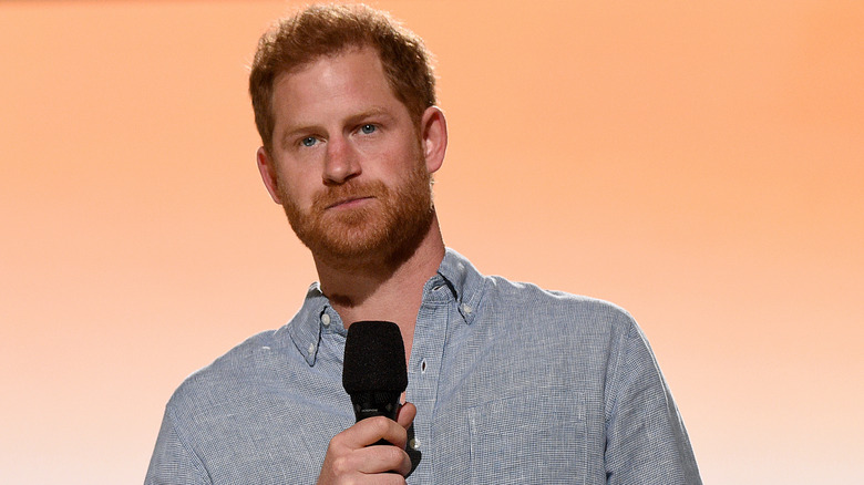 Prince Harry speaking at event 