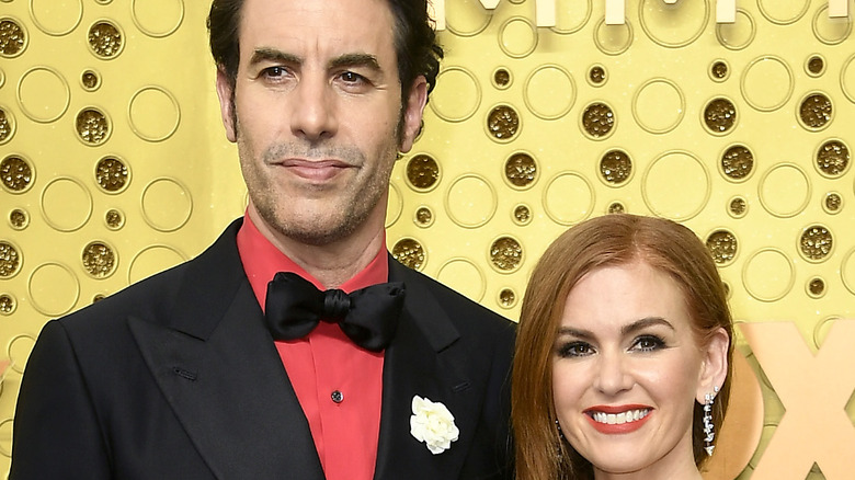 Isla Fisher and Sacha Baron at the Emmy Awards 