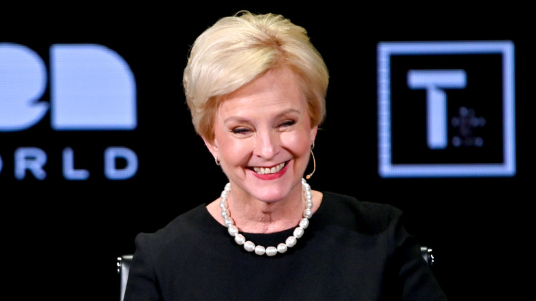 Cindy McCain speaks on a panel