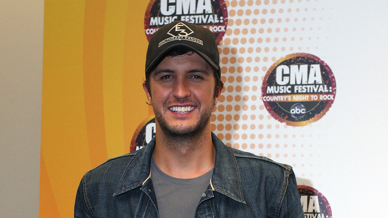 Luke Bryan in jean jacket 