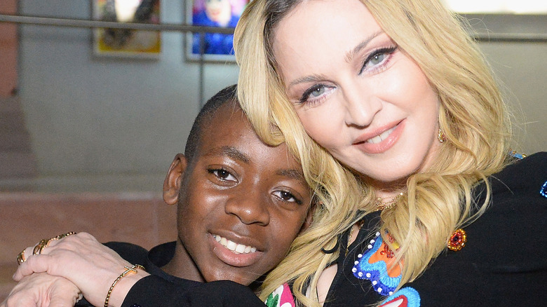 David Banda and Madonna smiling