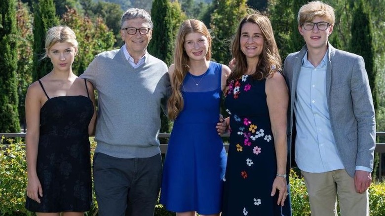 The Gates family poses for a picture