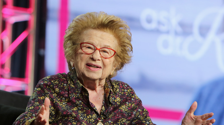 Dr. Ruth Westheimer and Cyndi Lauper in 2012.