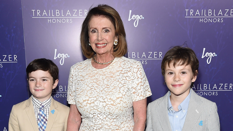 Nancy Pelosi and grandsons Thomas and Paul Voss