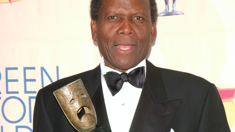 Sidney Poitier receiving his Screen Actor's Guild Lifetime Achievement Award in 1999.