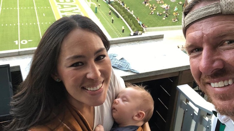 Joanna and Chip Gaines baby Crew baseball