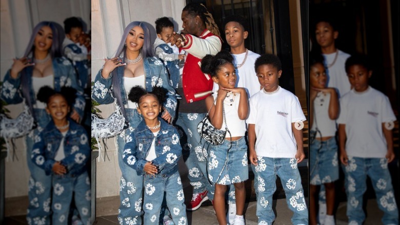 Cardi B, husband Offset, and children Kulture, Kalea, Kody, Jordan, and Wave Cephus