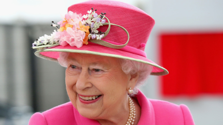 Queen Elizabeth II in pink