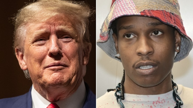 Donald Trump and A$AP Rocky side by side 