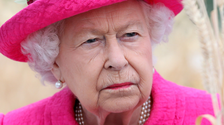Queen Elizabeth wearing bright pink