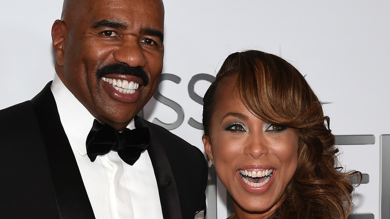 Steve and Marjorie Harvey at the 2015 Miss Universe 