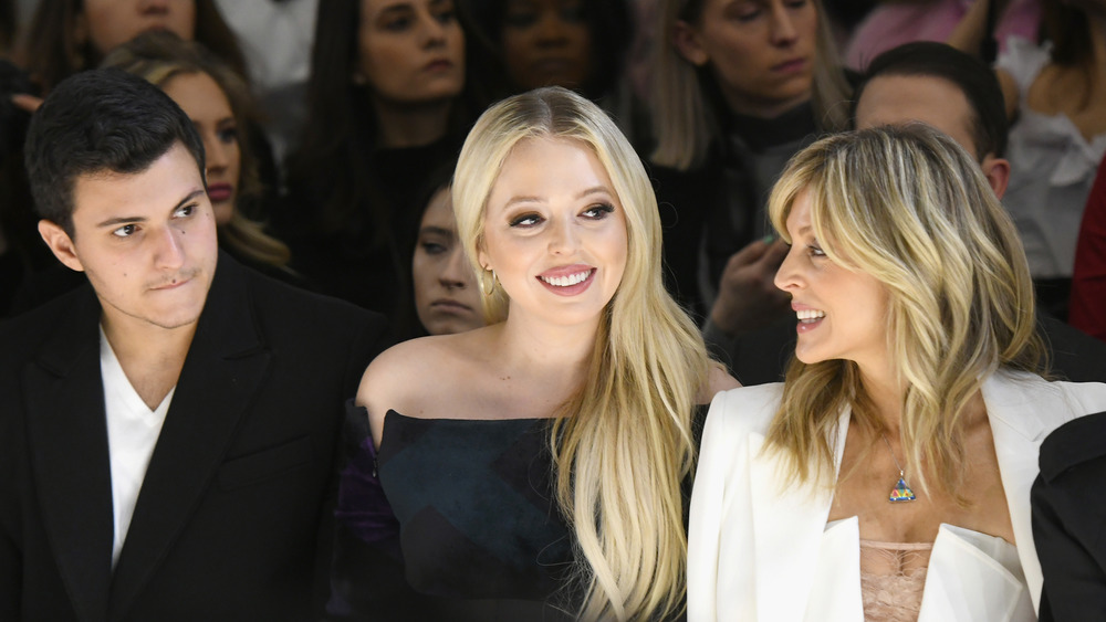 Michael Boulos with Tiffany Trump and Marla Maples at a fashion show