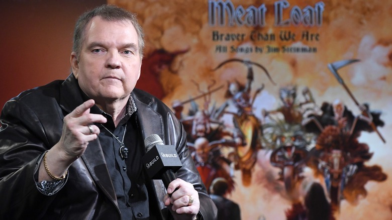 Meat Loaf leather jacket microphone