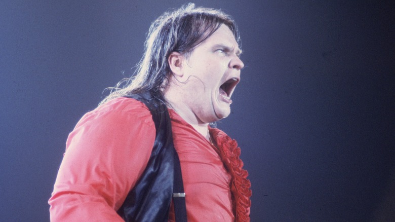 Meat Loaf red shirt screaming