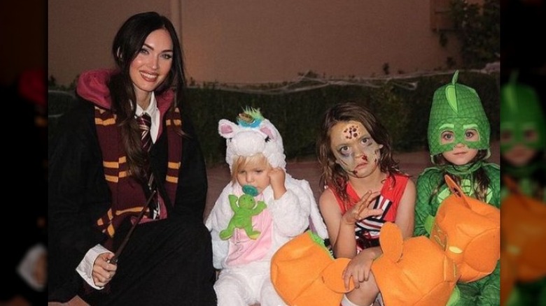 Megan Fox and her sons in Halloween costumes