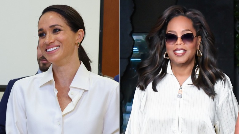 split image of Meghan Markle, Oprah Winfrey