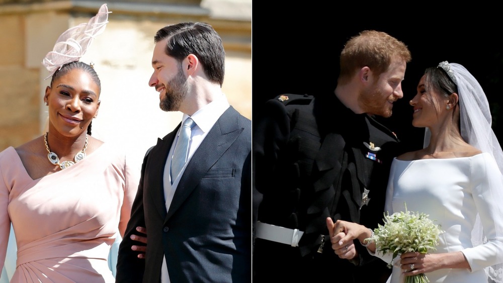 Serena Williams and Alexis Ohanian and Prince Harry and Meghan Markle at their wedding