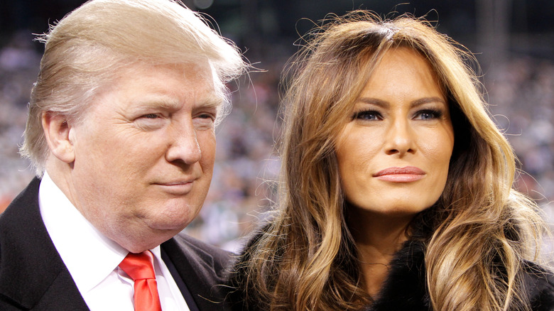 Donald Trump and Melania Trump smiling