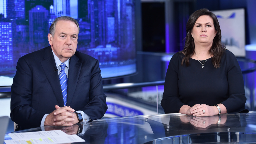 Sarah Huckabee Sanders with father Mike Huckabee