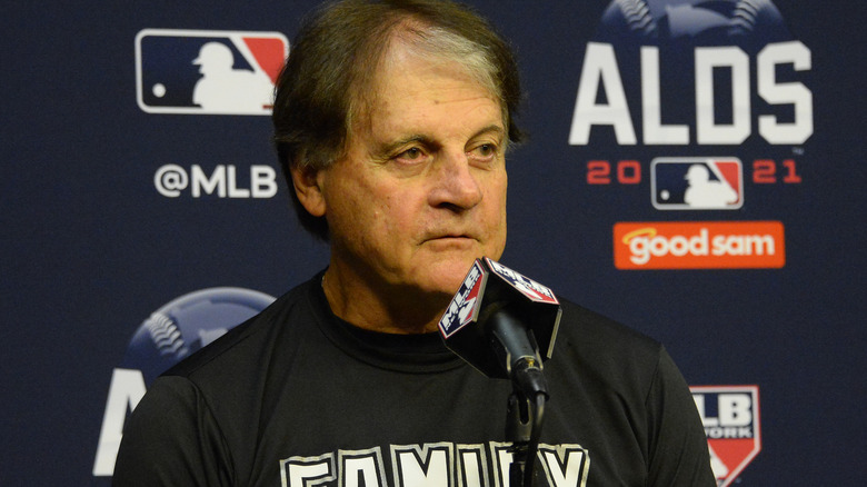 Tony La Russa microphone