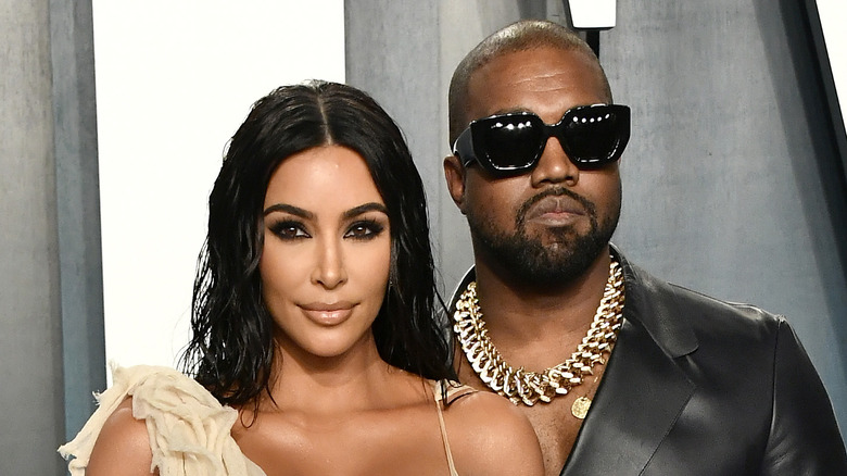 Kim Kardashian and Kanye West on the red carpet