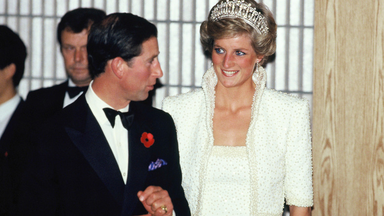 Prince Charles and Princess Diana smiling