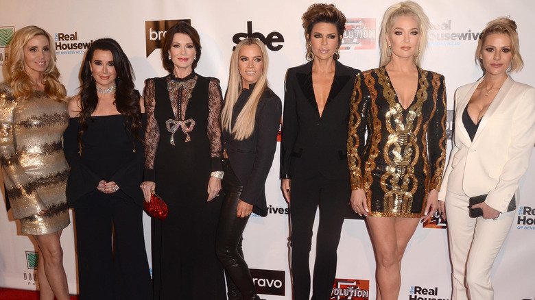 Kyle Richards poses with her "Real Housewives of Beverly Hills" castmates in 2017