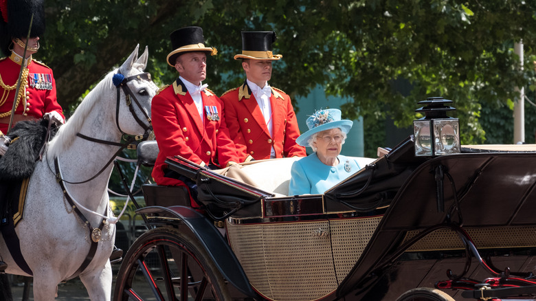 Queen Elizabeth in a carriage