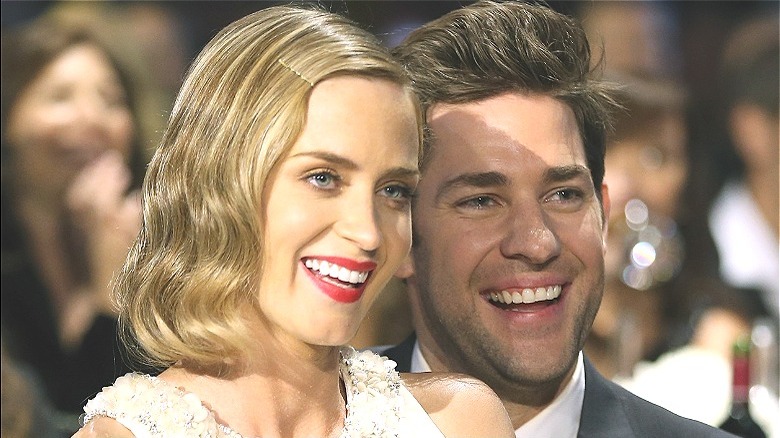 Emily Blunt and John Krasinski smiling