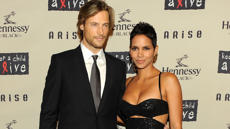 Gabriel Aubry and Halle Berry posing