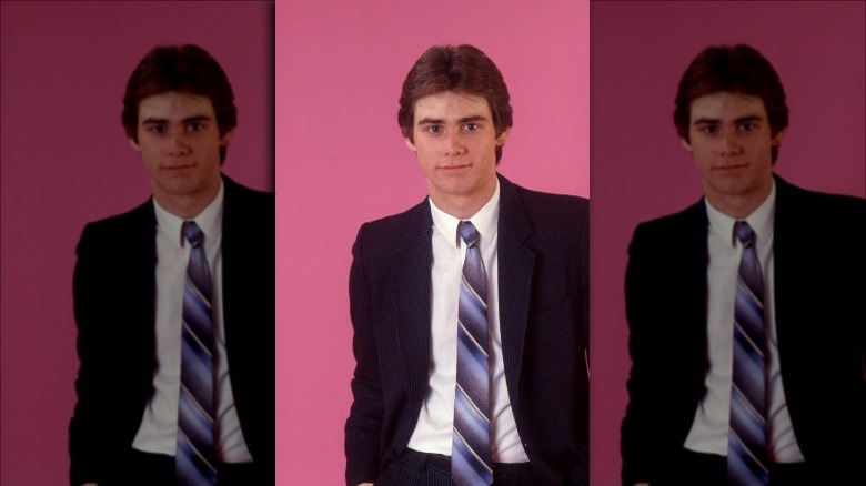 Young Jim Carrey posing