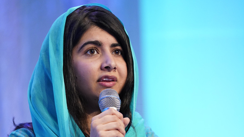 Malala Yousafzai on stage