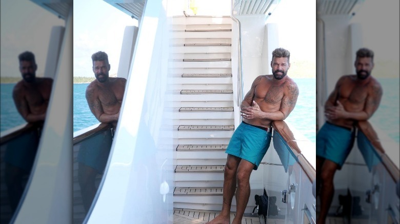 Ricky Martin on a yacht