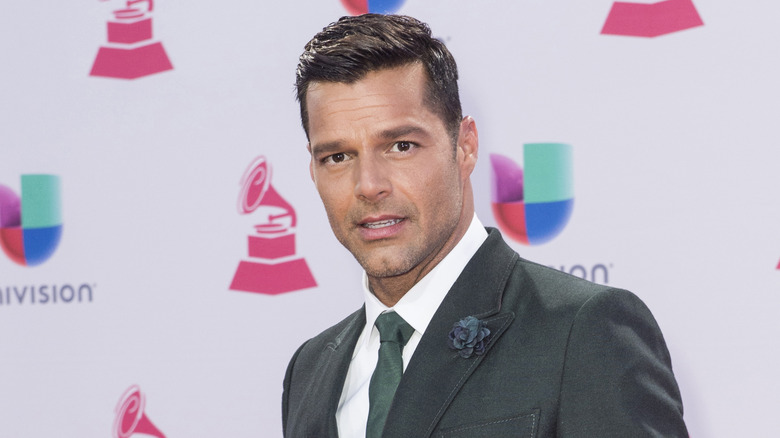 Ricky Martin on the red carpet, posing