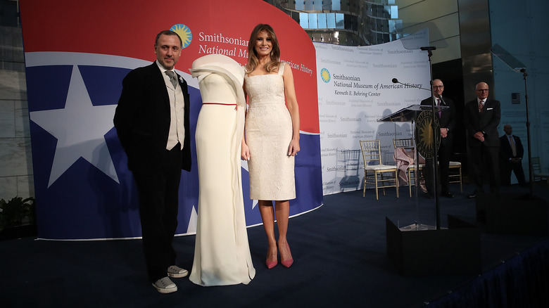 Hervé Pierre Braillard and Melania Trump posing