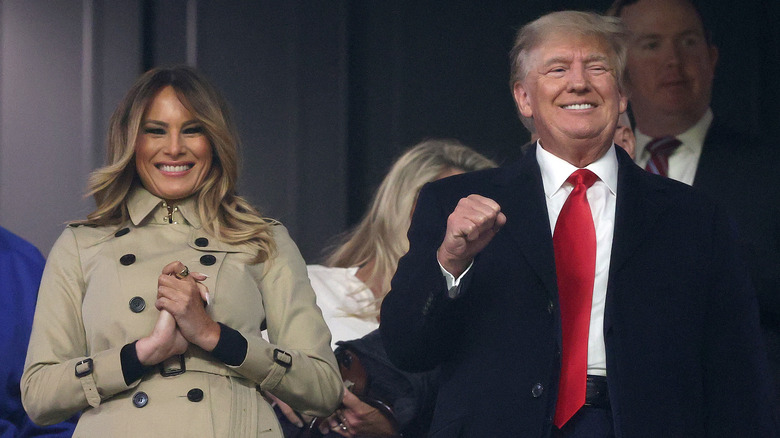 Donald Trump and Melania Trump laughing